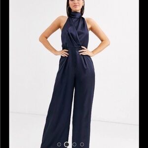 ASOS Midnight Blue Halter Jumpsuit